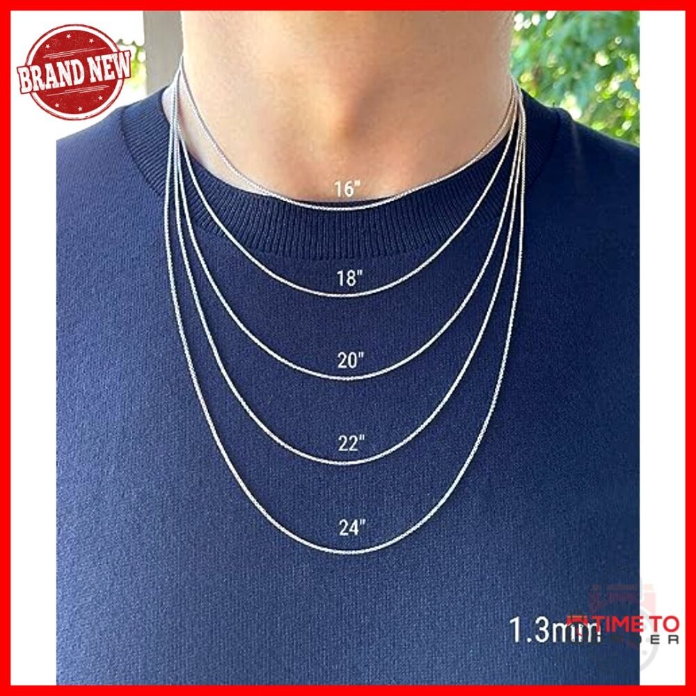 14K Gold Round Box Chain Necklace, Lobster Clasp, 1.3mm-3.4mm, 16-24 Inch - Picture 4 of 7